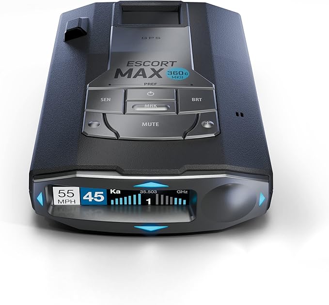 Escort MAX 360c MKII Laser Radar Detector - Dual-Band Wi-Fi and Bluetooth Enabled, 360° Directional Arrows, Exceptional Range