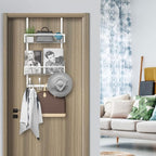 Kaiferty Over The Door Hooks Organizer, Coat Rack Over The Door Storage Hanger Towel Rack, Back of Door Storage Organizer for