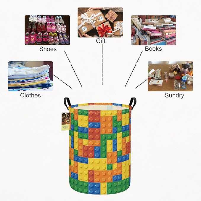 HUNRUNG Laundry Hamper,Large Canvas Fabric Lightweight Storage Basket Toy Organizer Dirty Clothes Collapsible Waterproof for 