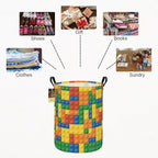 HUNRUNG Laundry Hamper,Large Canvas Fabric Lightweight Storage Basket Toy Organizer Dirty Clothes Collapsible Waterproof for 