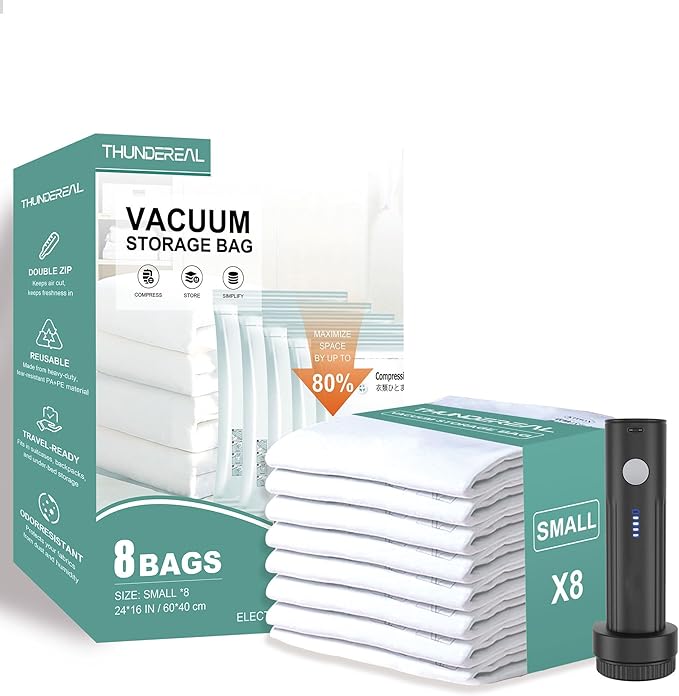 Travel Vacuum Storage Bags with Electric Pump, Multiple Combinations Travel Packing Bags for Luggage and Suitcase, Carry-on S