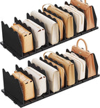 SPACEKEEPER Shelf Divider for Closet, 2 Pack Adjustable Purse Organizers Handbag Separators Storage Organizer Bookshelf Separ