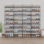 SMILHELTD Large Shoe Rack 8 Tier 64 Pairs for Entryway, Heavy Duty Storage Shelves Unit with Customizable Height for Boots, S