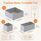 Lifewit Nursery Drawer Organizer for Clothes 12 Pack, Certified Child-safe Dresser Drawer Divider Storage Bins, Foldable Clot