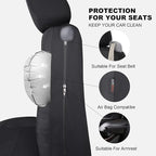Flying Banner AquaShield Front car seat Covers Set Waterproof Water Resistant arm Rest Compatible Shoulder Seatbelt Compatibl