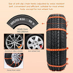 Qoosea Snow Chains Tire Chains for Car Trucks 12Pcs Universal Thickened Manganese Steel Emergency Snow Tyre Chains Adjustable