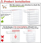Makeup Organizer Storage with 16 Drawers, 4 Pcs Desktop Office Supplies, Desk Organizers, Clear Accessories, Dustproof Storag