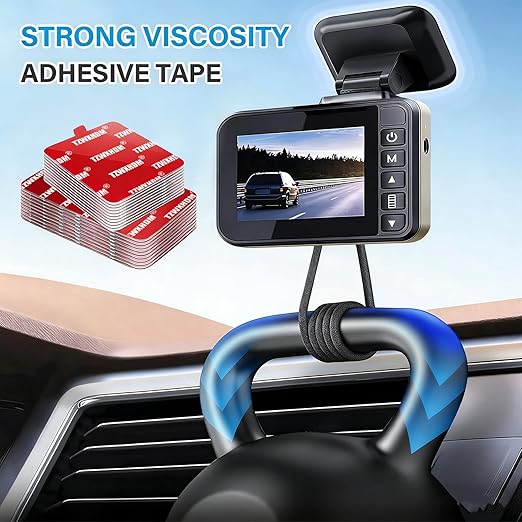 4 Pack Adhesive Pads for Dash Cam Mount, Square 2.84"×1.42" Heat Resistant Double Sided Mounting Sticker Tape for for Dash/Camera/GPS/Ipad/Car Phone Sucker Holders