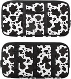 Cow Print Car Sun Visor Organizer Storage Auto Interior Accessories Pocket Organizer - Lightweight Car Truck SUV Storage Pouch Holder, with Multi-Pocket Zipper for Card, Document