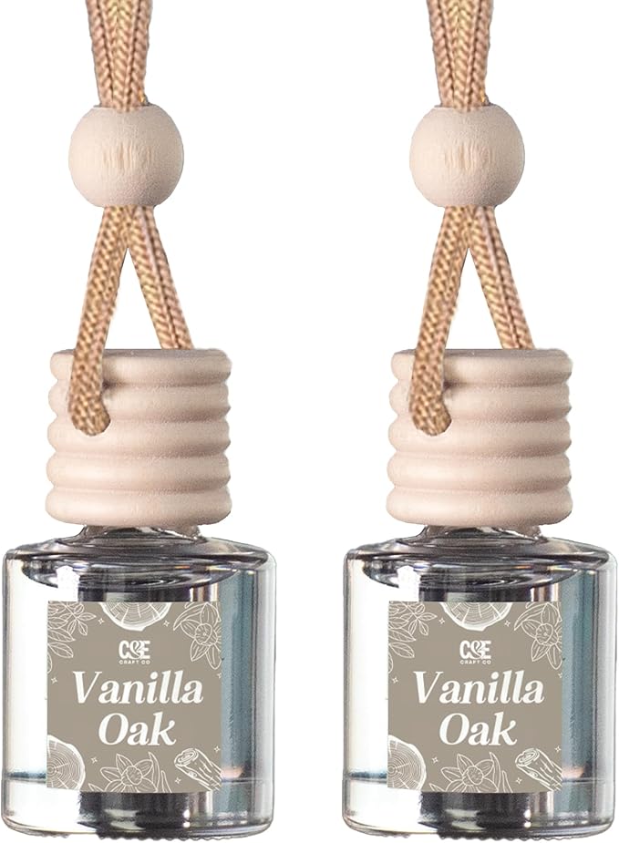 C&E Craft Co Hanging Car Air Freshener Diffuser 2 Pack, Long Lasting Fragrance Oil Car Freshener, Glass Bottle Auto Air Fresh