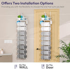SWTYMIKI Over The Door Towel Rack - 9 Tier Towel Racks for Bathroom Wall Mounted, Towel Holder with Shelf, Hanging Rolled Tow