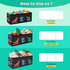 Extra Large Toy Box,150L Sturdy Dinosaur Collapsible Storage with Lid,40"x14"x16" Kids Storage Organizer,Chest Bin Baskets fo