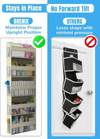 Over the Door Organizer with 5 Large Pockets & 10 Mesh Side Pockets – Durable Hanging Storage for Closet, Bathroom, Bedroom, 