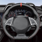 MEWANT Hand Sewn 3D Style Steering Wheel Cover Wrap for Chevrolet Camaro 2017-2022 Steering Wheel Accessories for Chevrolet Camaro 2017-2022