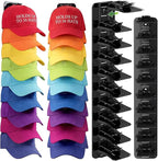 2 Pack Hat Organizer for Baseball Caps, Each Holds 18 Hats (36 Total), Customizable Wall Hat Rack, Adhesive or Screw-in Insta