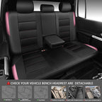 CAR PASS Memory 3D Foam Car Seat Covers Full Set, Breathable Mesh Thick Seat Covers for Car, Pink Metal Film Leather Seat Cov