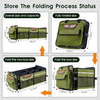 Car Trunk Organizer for SUV, Heavy Duty Waterproof Trunk Organizer, Foldable Collapsible Car Organizer with Cooler, Multi-Comp