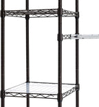 Amazon Basics Expandable Metal Hanging Closet Organizer and Storage Rack Wardrobe with Shelves, 57-80''L x 14''W x 72''H, Bro