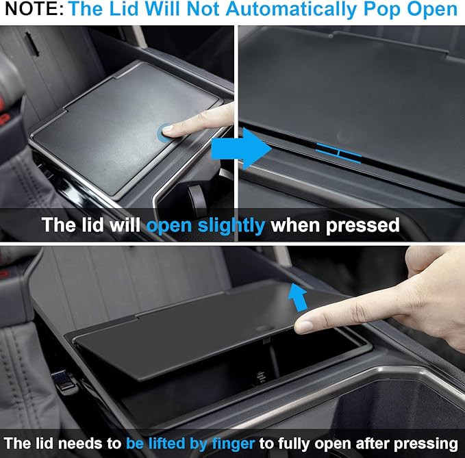Center Console Hidden Organizer Compatible with 2022 2023 2024 2025 2026 Toyota Tundra and 2026 Toyota Sequoia Accessories OEM Secret Compartment Storage Box Press Open(Fit SR/SR5/Limited/TRD Pro)
