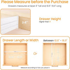 4 Pack Drawer Dividers for Clothes, 4" High 10.6"-16.9" Drawer Divider Adjustable Expandable Dresser Drawer Organizer, Clear 