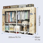 Portable Wardrobe Closet For Hanging Clothes, Installation-free Wardrobe, One-piece Folding Design,closet Organizer System,wa