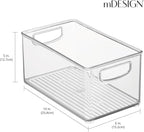 mDesign Plastic Baby Nursery and Food Organizer - Storage Holder Bin with Handles for Closet, Cupboard, Cabinet, Drawers, She