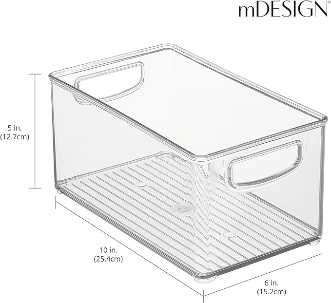 mDesign Plastic Baby Nursery and Food Organizer - Storage Holder Bin with Handles for Closet, Cupboard, Cabinet, Drawers, She