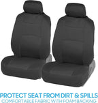 BDK PolyPro Car Seat Covers Full Set in Solid Charcoal – Front and Rear Split Bench Seat Covers for Cars, Easy to Install, Ac