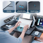 2 in 1 Car Steering Wheel Tray, Car Table Tray with Phone Holder, Steering Wheel Desk Food Table for Car Laptop Mount Steering Wheel for Large SUVs, Trucks & Vans