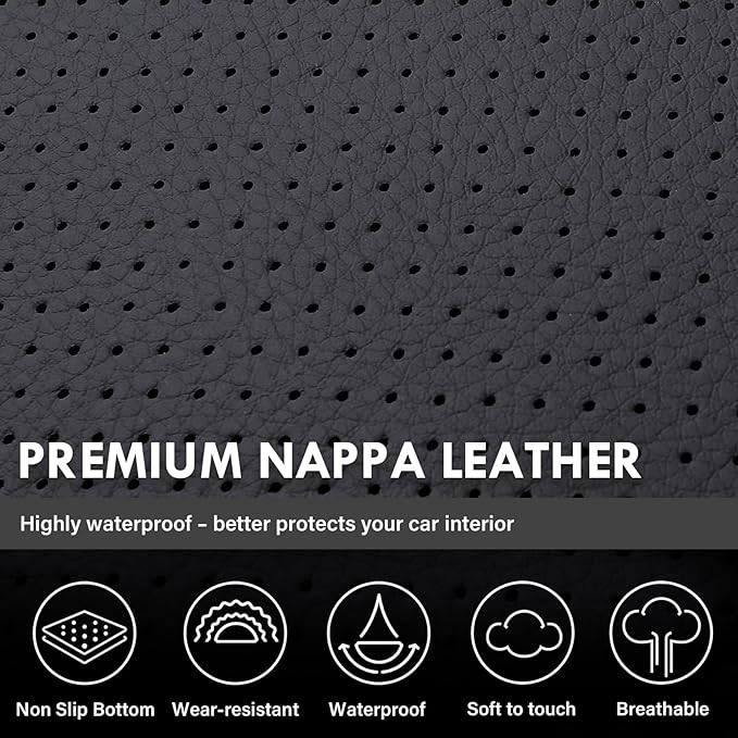 Coverado Full Set Seat Covers Faux Leather(Black) Easy Install,Waterproof, Custom Fit Chevy Silverado/GMC Sierra (2007-2013/2