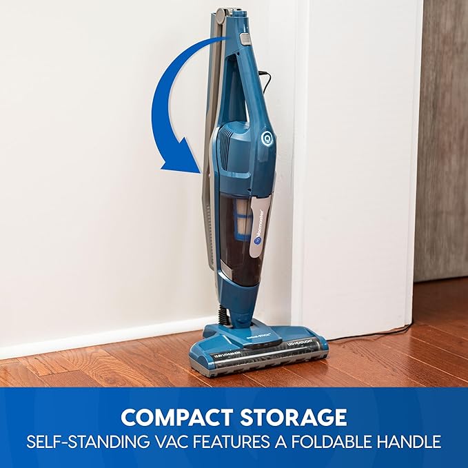 Vacmaster Portable 10.8V 2-in-1 Cordless Stick Lightweight Vacuum Cleaner with 2-Speed Power Control and LED Headlight for Ha