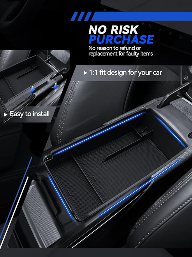 for Model 3 Center Console Organizer Armrest Tray Middle Storage Box Insert Container Durable ABS Plastic Accessories 2024 2025