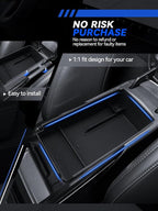 for Model 3 Center Console Organizer Armrest Tray Middle Storage Box Insert Container Durable ABS Plastic Accessories 2024 2025