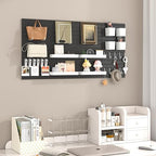 Pegboard Combination Kit, 8 Peg Boards and 30 Accessories Modular Hanging Black Pegboard for Wall, Office Organizer, Keys Hol