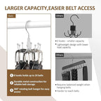 ZEDODIER 2 Pack Belt Organizer for Closet, Heavy-Duty Rotating Belt Hanger Rack Holds up to 48 Belts, Hanging Space Saving Me