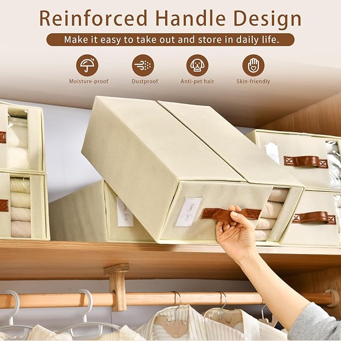 Bed Sheet Organizers and Storage, 8 Pack Linen Closet Organizers, Foldable Bedding Storage for Queen or King Size Bedsheets, 
