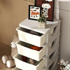 Qaba 4 Tier Kids Storage Unit, Toy Organizers and Storage with 4 Drawer Chest for Kids Bedroom Nursery Kindergarten Living Ro
