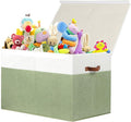 Gowee Large Toy Storage Box with Lid, Sturdy Toys Storage Chest Bin Organizer Basket with Dividers for Kids, Boys, Girls, Nur