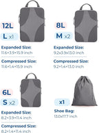 BAGSMART Compression Packing Cubes for Travel, Compressible Luggage Organizer for Cruise Ship, Lightweight Travel Essentials 