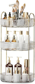 360° Rotating Makeup Organizer, Large-Capacity Skincare Make Up Storage 3 Tier Perfume Organizers Cosmetic Dresser Organizer 