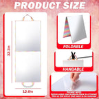 Foldable Full Length Mirror, Hanging Wall Mirror Portable Travel Mirror with Handle for Dance Home Bedroom Wardrobe Stage Mak