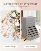 GUKA Large Jewelry Box, Jewelry Case with 10 Drawers for Big and Small Jewelry, Jewelry Storage Organizer for Watch Earrings 