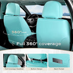 Coverado Car Seat Covers Full Set, Car Seat Protector Waterproof, Nappa Leather Car Seat Cushion, Seat Covers for Cars, Front