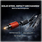 Car Window Breaker & Seatbelt Cutter, Japan-Seki Vacuum Heat-Treated Stainless Steel Spring Loaded Safety Hammer, Underwater 