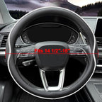HAOTULE Leather Steering Wheel Cover， with Anti-Slip Stripe Design - Enhanced Grip, Fashion Style, Safe, Non-Slip, Breathable