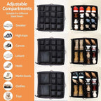 INSTY 2 Pack Shoe Organizer for Closet, Fits up to 32 Pairs, Adjustable Dividers for Shoe Storage, Space-Saving Shoe Bins and