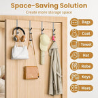 Over The Door Hooks Hanger,Over The Door Towel Hook Organizer Hanging for Coat Clothes Backpack hat Purse Metal Towel Rack Ba