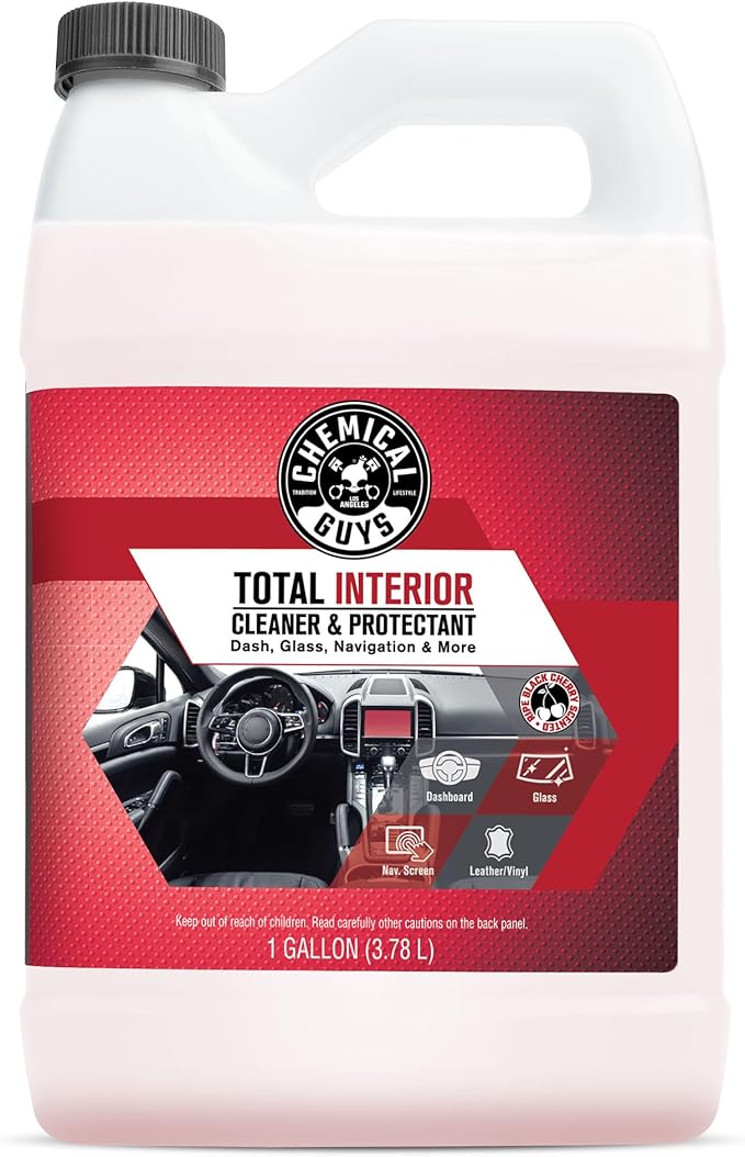 Chemical Guys Total Interior Cleaner & Protectant 128 oz Black Cherry Scent All-in-One Interior Cleaner for Leather, Vinyl, P