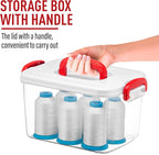 Tribello Clear Plastic Storage Bins with Lids and Handle Stackable Storage Bins, 9 Quarts