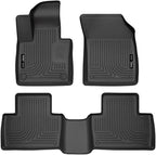 Husky Liners Weatherbeater Floor Mats | Fits 2016-2026 Volvo XC90 (Will NOT Fit Plug-in Hybrid Models) | Front & 2nd Row, 3-pc Black - 95601